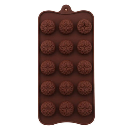 3D 15 Cavity Mini Sunflower Silicone Chocolate Mold Creative Toffee Pastry Decoration - UG LAND INDIA