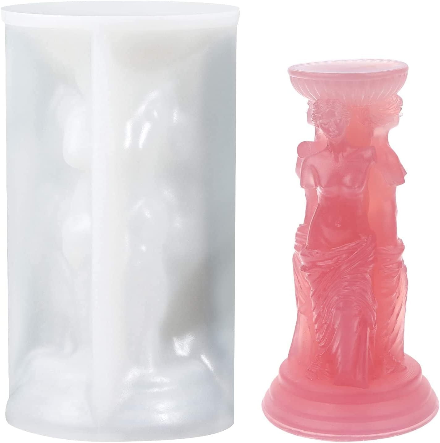 3D Venus Goddess Candle Mold, Transparent Venus Goddess Ancient Roman Pillar Silicone Mold - UG LAND INDIA