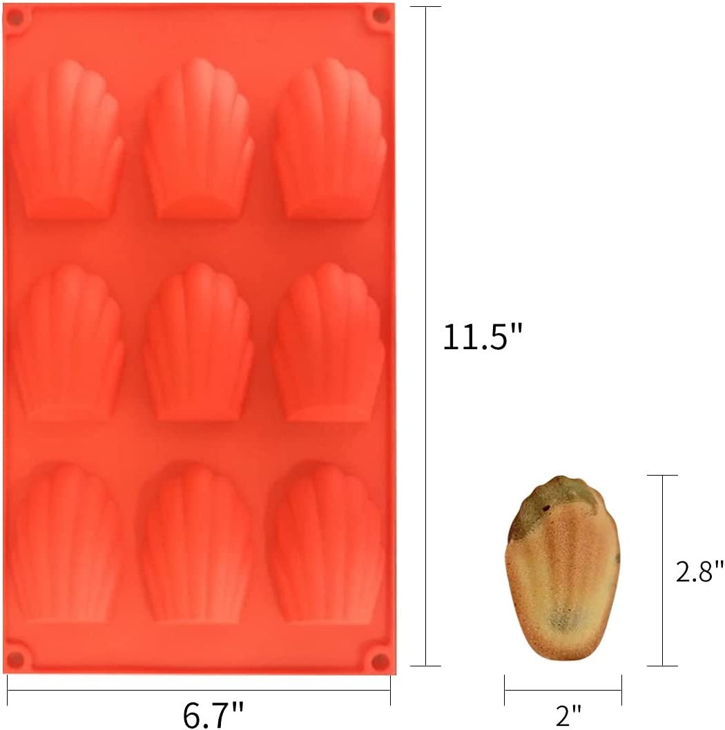 3D 9 Cavity French Madeleine Silicone Cake Tin Shell Chocolate Cookie Mould Candy Mold Ice Cube Tray - UG LAND INDIA