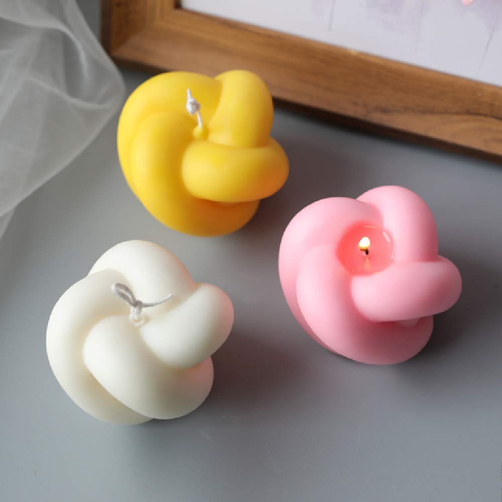 3D Magic Knot Ball Candle Silicone Mold Aromatherapy Candle DIY Wax Mould Soap Mold Cake Decorating - UG LAND INDIA