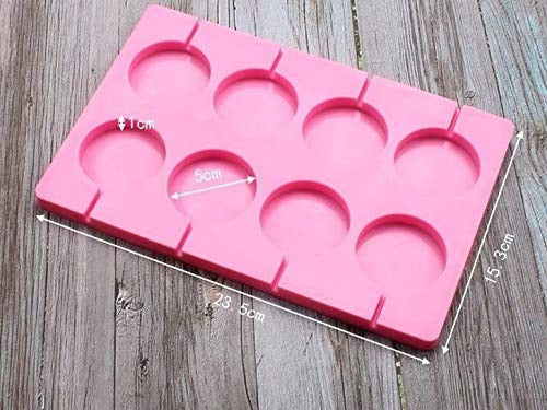 3D 8 Cavity Chocolate Lollipop Mold Round Shape Chocolate Silicone Mould - UG LAND INDIA