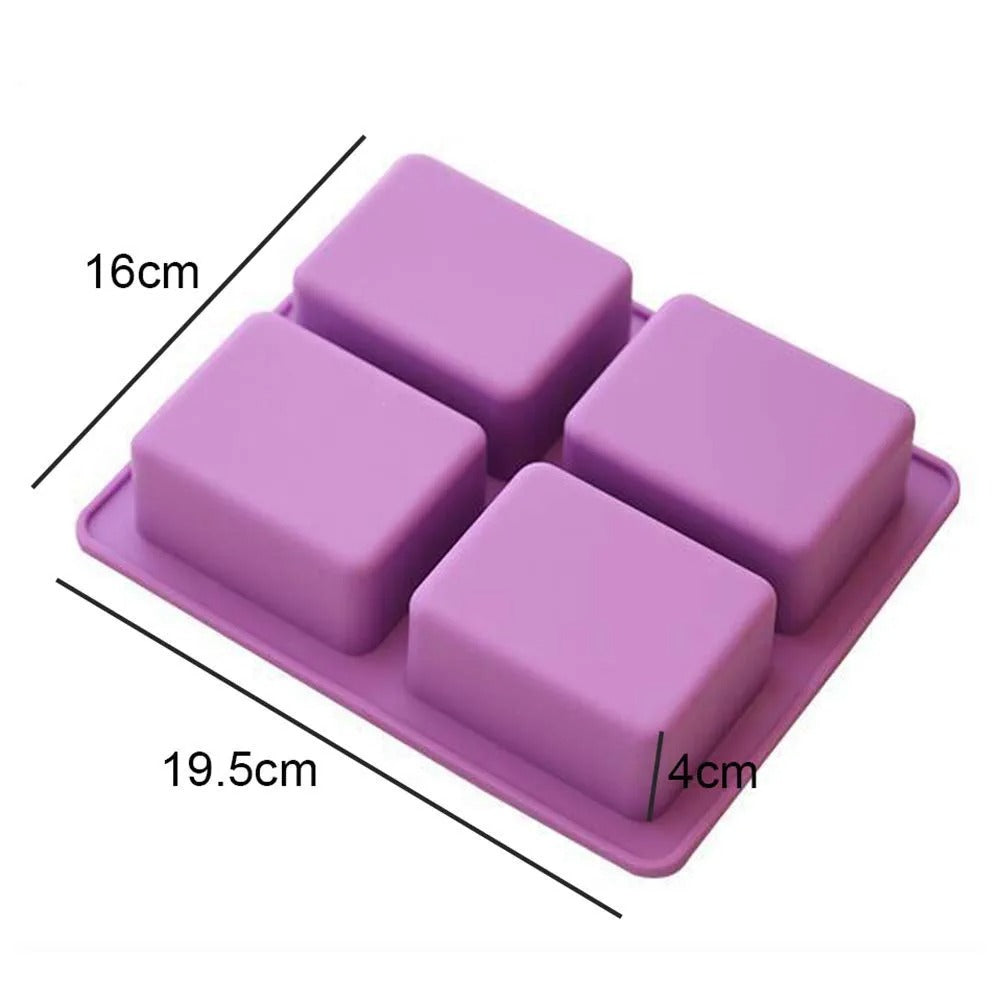 3D 4 Cavities Rectangle Life Tree Silicone Soap Mold DIY Craft Art Cake Mold Handmade Silicone Molds for Soap Candle - UG LAND INDIA