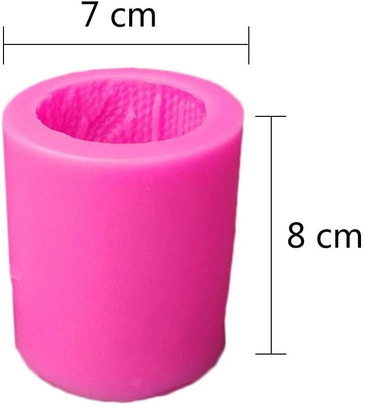 3D Knitting Wool Cylinder Candle Mould Silicone Lines cylinder shape DIY candle mold craft - UG LAND INDIA