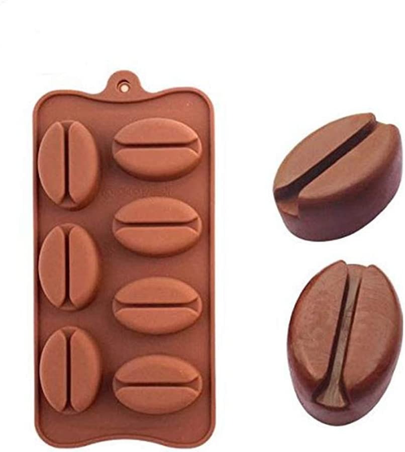 3D 7 Cavity Coffee Bean Silicone Chocolate Mold Pastry Decoration Ice Candy Jelly Making Homemade Mould - UG LAND INDIA