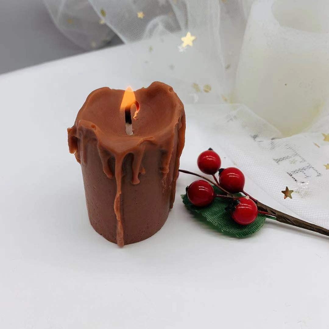 Burnt Shape Pillar Candle Mould Silicone Molds for Candle Making DIY Material Aromatherapy Plaster Mold - UG LAND INDIA