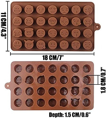 3D 28 Cavity Emoji Shape Silicone Chocolate Mould For Cake Decoration Candy Toffee Making - UG LAND INDIA