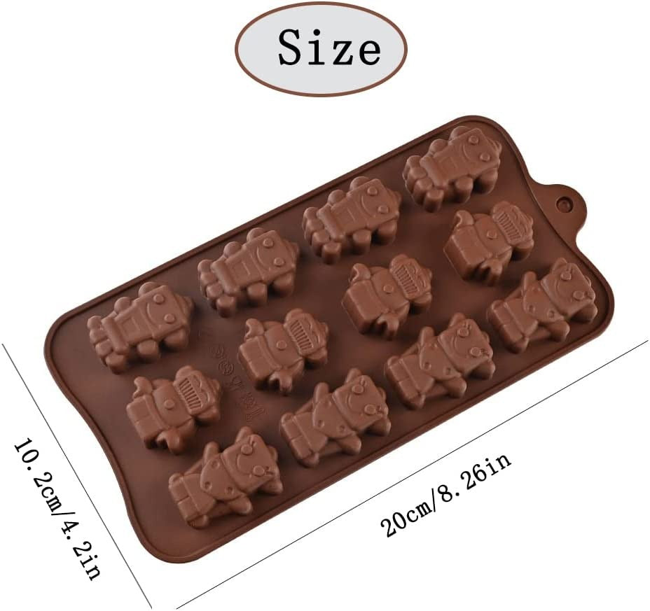 3D 12 Cavity Robot Baking Mould Chocolate Moulds Silicone Mould Ice Cube Mould Candy Chocolate Mould DIY Jelly Dessert Soap Birthday Halloween Christmas Easter - UG LAND INDIA