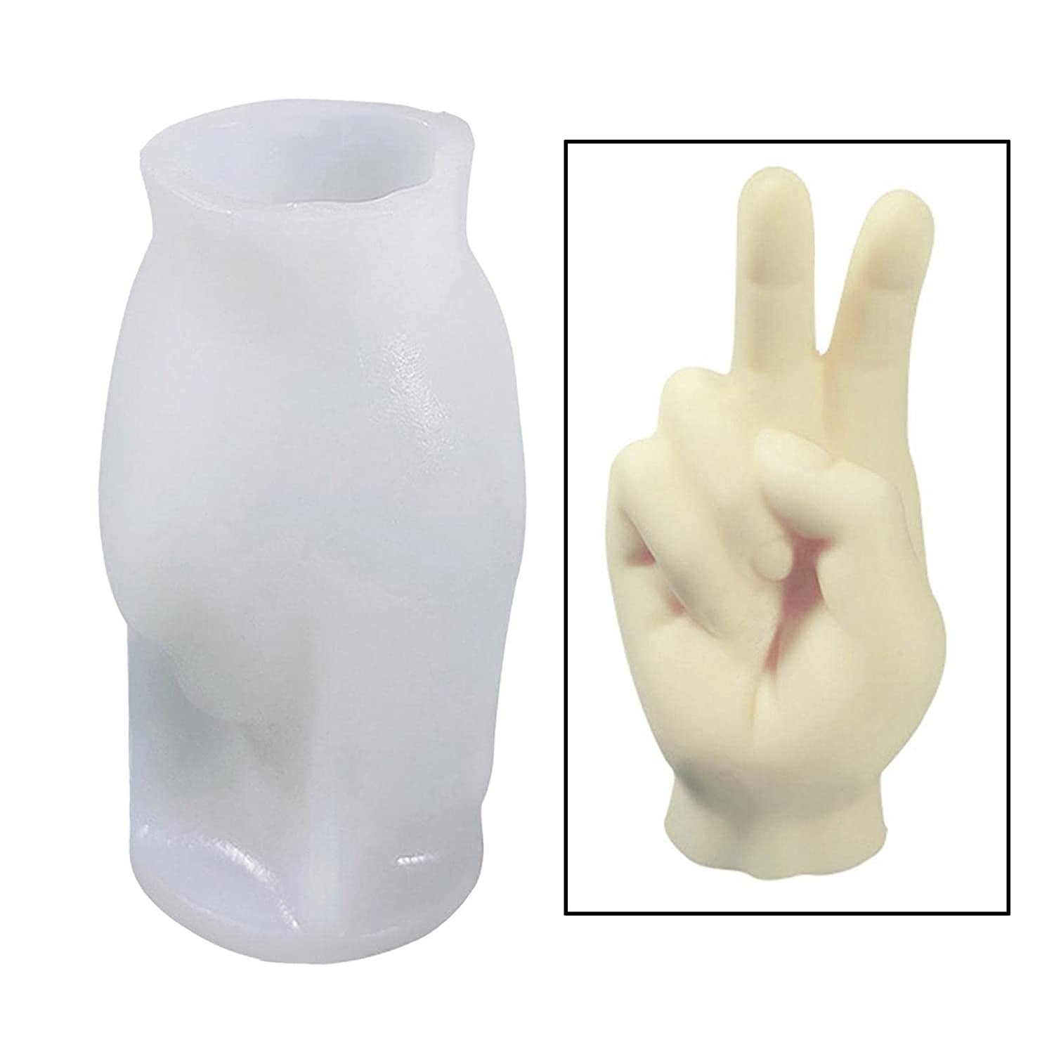 3D Hand Gesture Statue Candle Mold Silicone Soap Mold DIY Craft Art Mould - UG LAND INDIA