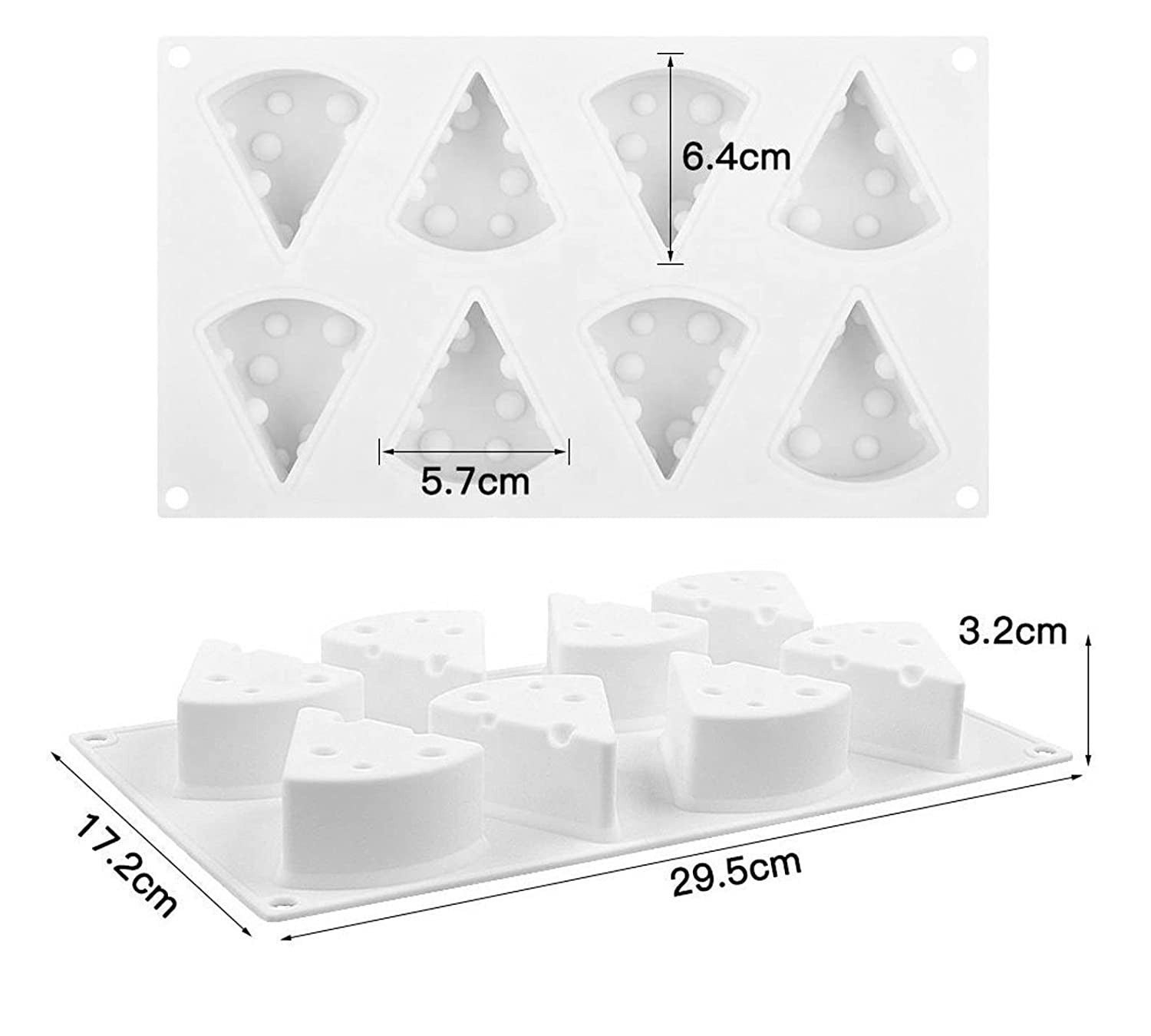 8 Cavity 3D Cheese Design Wax Melts Aesthetic Candle Silicone Mould DIY. - UG LAND INDIA