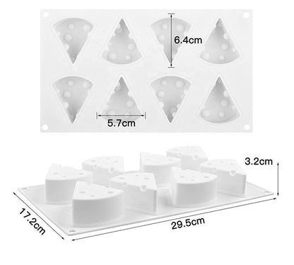 8 Cavity 3D Cheese Design Wax Melts Aesthetic Candle Silicone Mould DIY. - UG LAND INDIA