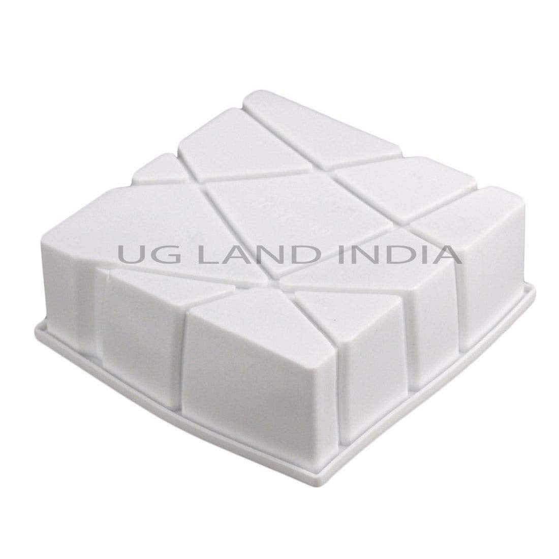 3D Mousse Cake Silicone Mold White Silicone Cube Twill Shaped Mousse Cake Decorating Mold - UG LAND INDIA