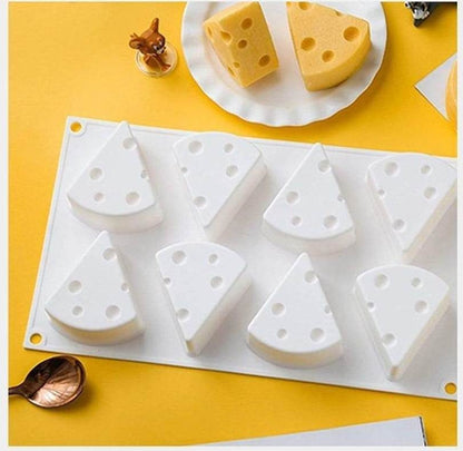 8 Cavity 3D Cheese Design Wax Melts Aesthetic Candle Silicone Mould DIY. - UG LAND INDIA