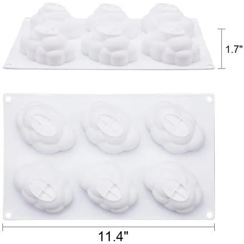 3D 6 Cavity Cloud Silicone Mousse Cake Mold French Dessert Pastry Baking - UG LAND INDIA