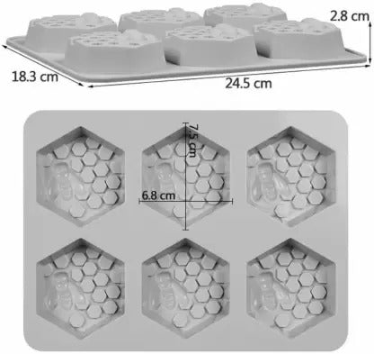 3D 6 Cavity Honey Bee Silicone Soap Mold DIY For Decorate Home Making Art Craft Wax Mould - UG LAND INDIA