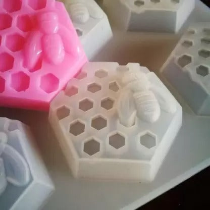 3D 6 Cavity Honey Bee Silicone Soap Mold DIY For Decorate Home Making Art Craft Wax Mould - UG LAND INDIA