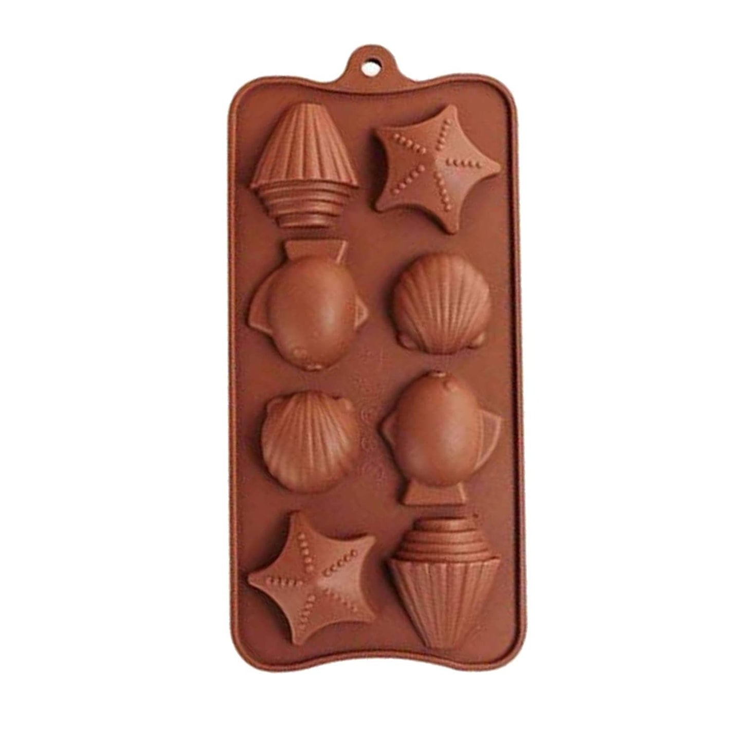 3D 8 Cavity Melting Chocolate Silicone Molds Shapes for DIY Gift Star Fish Shape Flowers - UG LAND INDIA