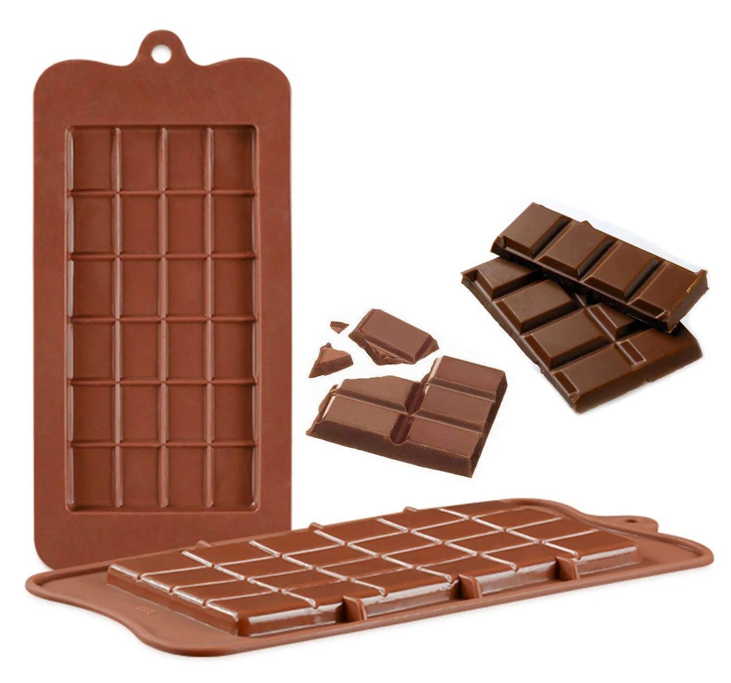 3D 24 Cavity Silicone Chocolate Mold Candy Maker Sugar Mould Chocolate Bar - UG LAND INDIA