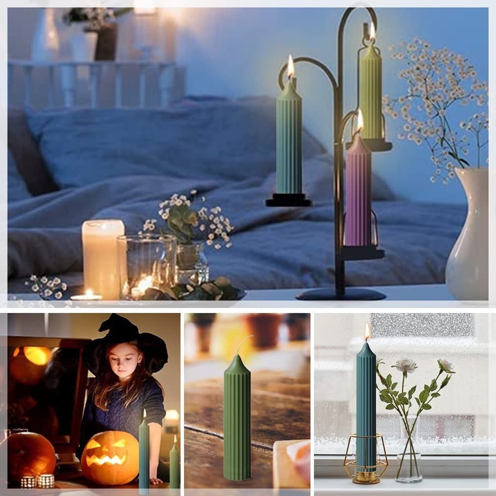 3D Vertical Lines Cylinder Pillar Candle Polycarbonate Mould Home Decoration - UG LAND INDIA