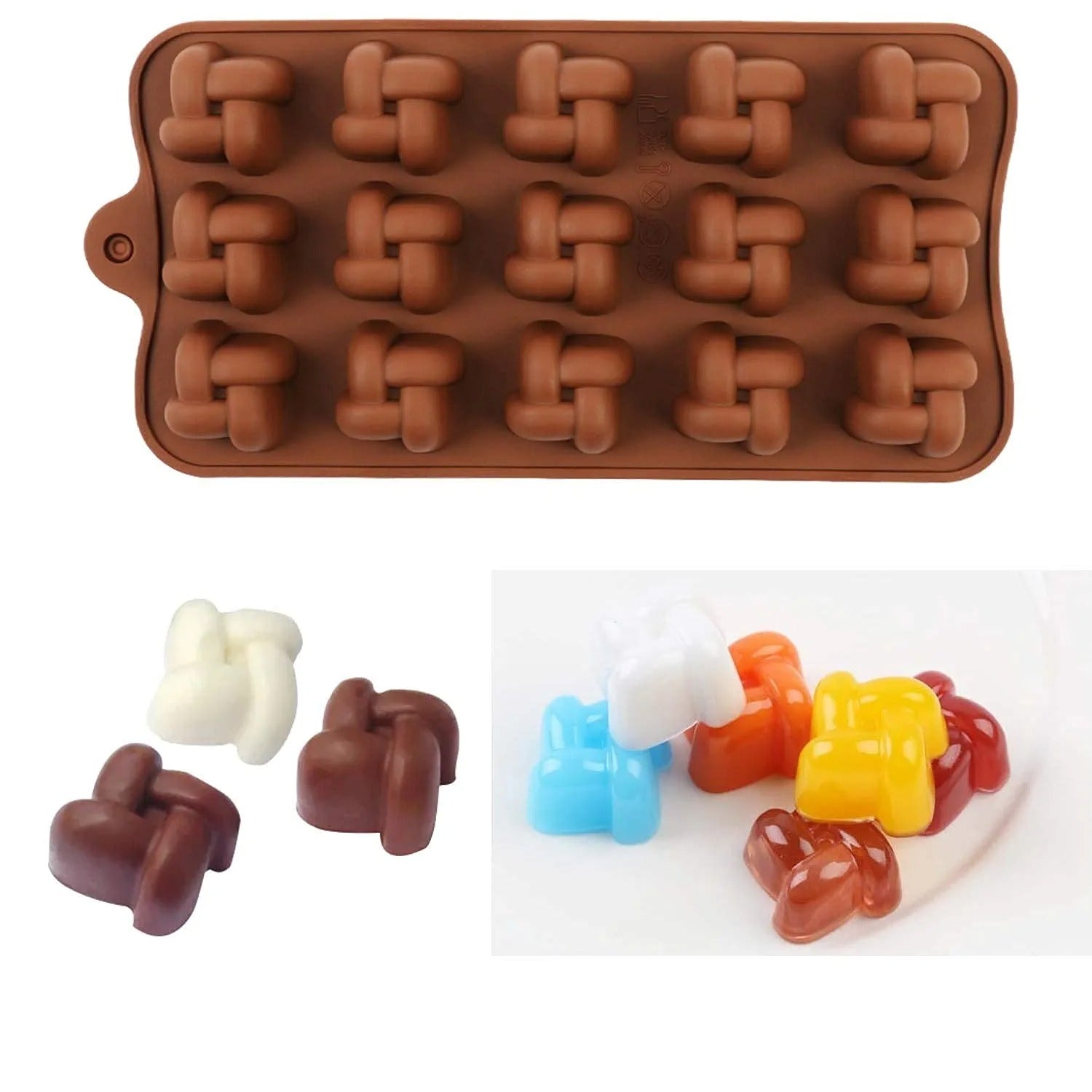 3D 15 Cavity Fun Geometric Shape Chocolate Mould Silicone Mold DIY Fun Creativity - UG LAND INDIA