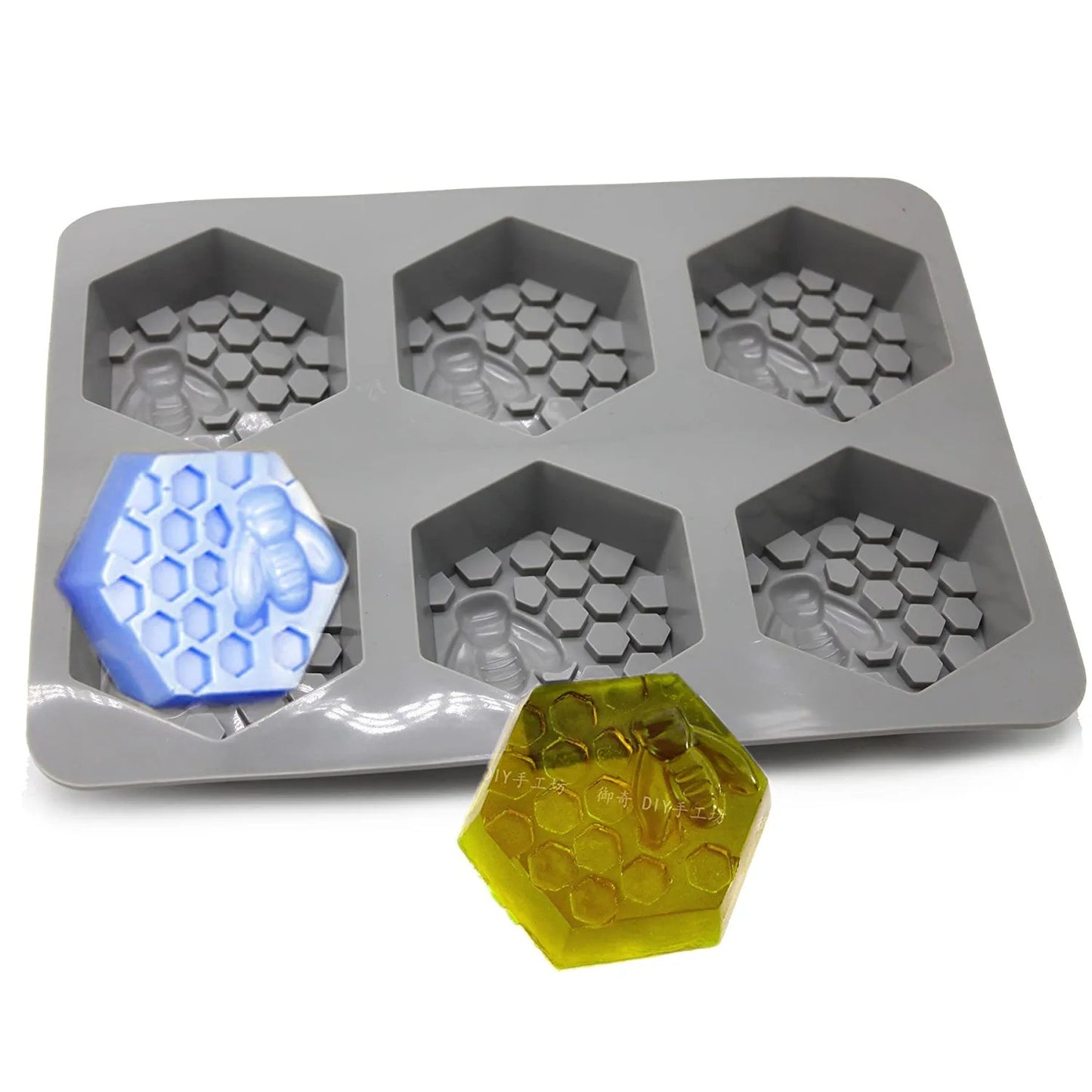 3D 6 Cavity Honey Bee Silicone Soap Mold DIY For Decorate Home Making Art Craft Wax Mould - UG LAND INDIA