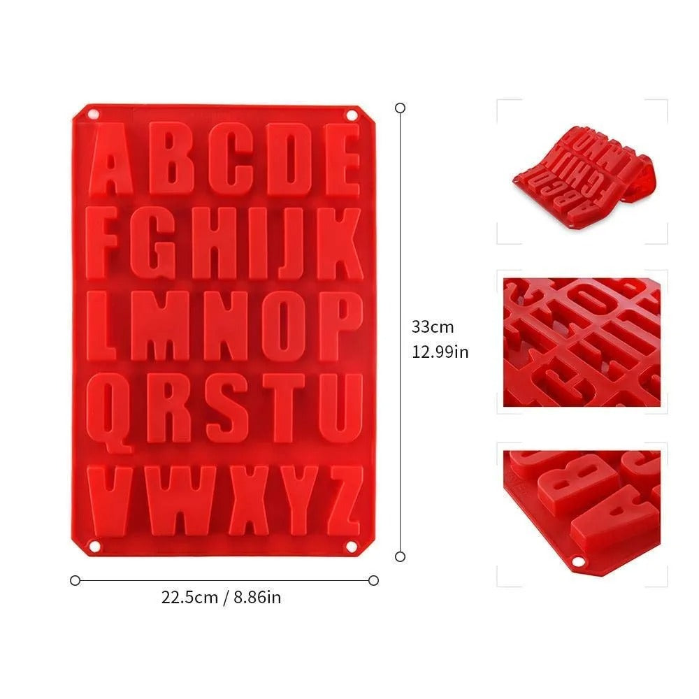 3D 26 Cavity Big A to Z Alphabets Chocolate Mold Fondant Moulds Silicone Decoration Mold - UG LAND INDIA