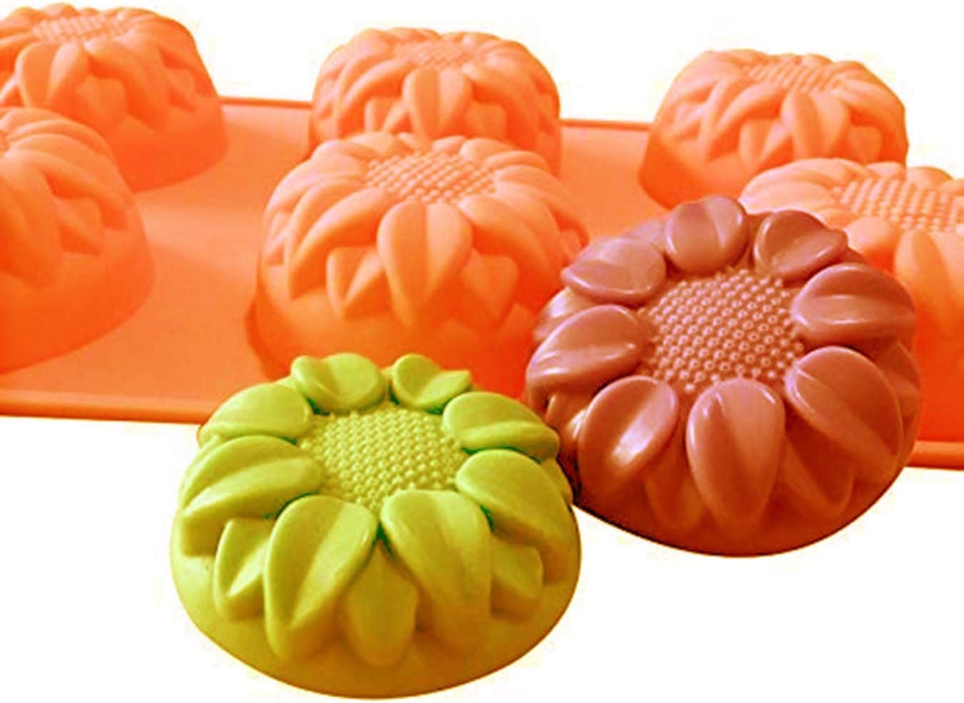 3D 6 Cavity Sun Flower Silicone Soap Mold DIY For Home Decoration Wax Mould - UG LAND INDIA