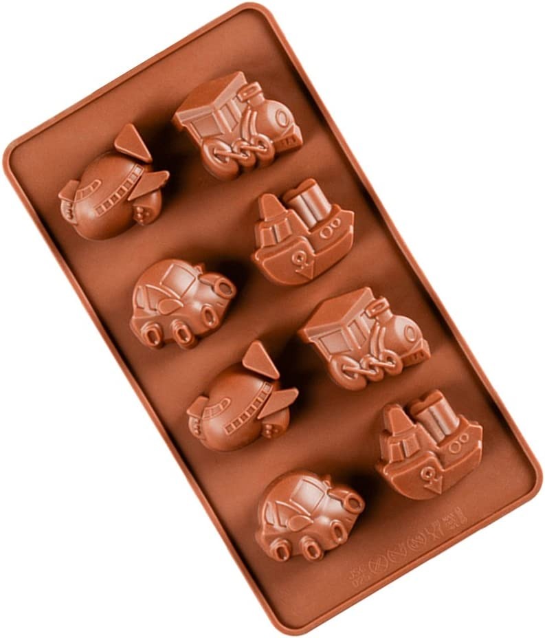 3D 8 Cavity Silicone Chocolate Molds Car Ship Boat Shaped Pans Candy Molds Chocolate Mould Ice Cube Trays - UG LAND INDIA