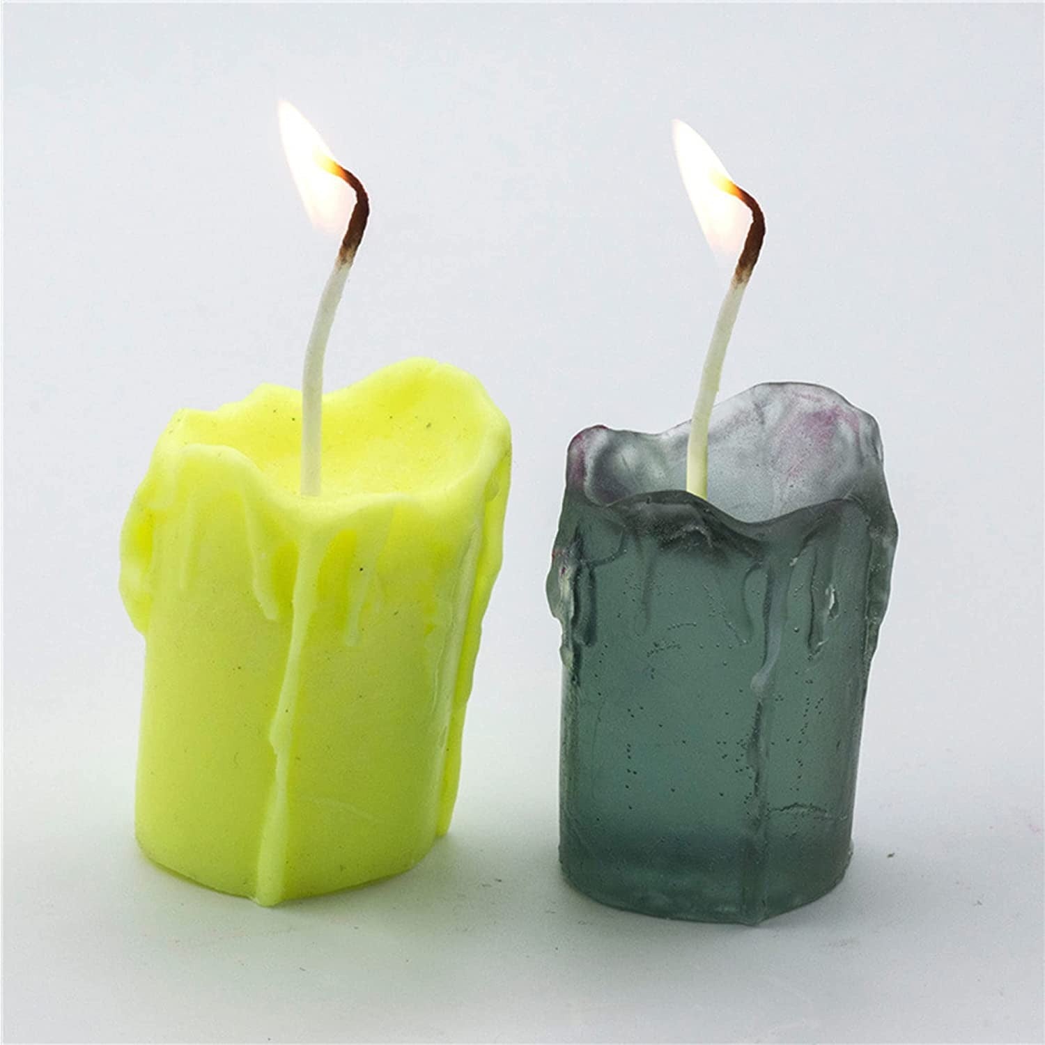 Burnt Shape Pillar Candle Mould Silicone Molds for Candle Making DIY Material Aromatherapy Plaster Mold - UG LAND INDIA