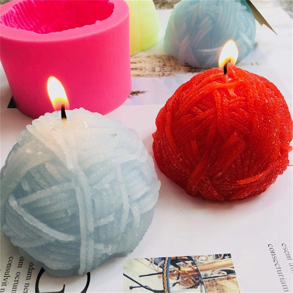 3D Wool-like Shape Silicone Candle Mould ,DIY Home Decor - UG LAND INDIA