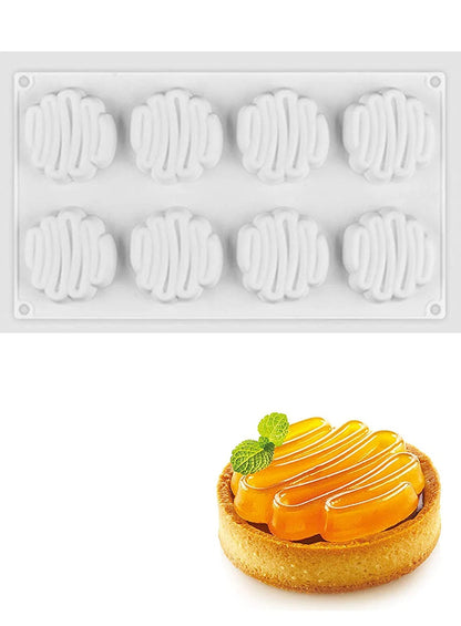 3D 8 Cavity Silicone Spiral Shape Garnishing Cake Molds Chocolate Mould - UG LAND INDIA