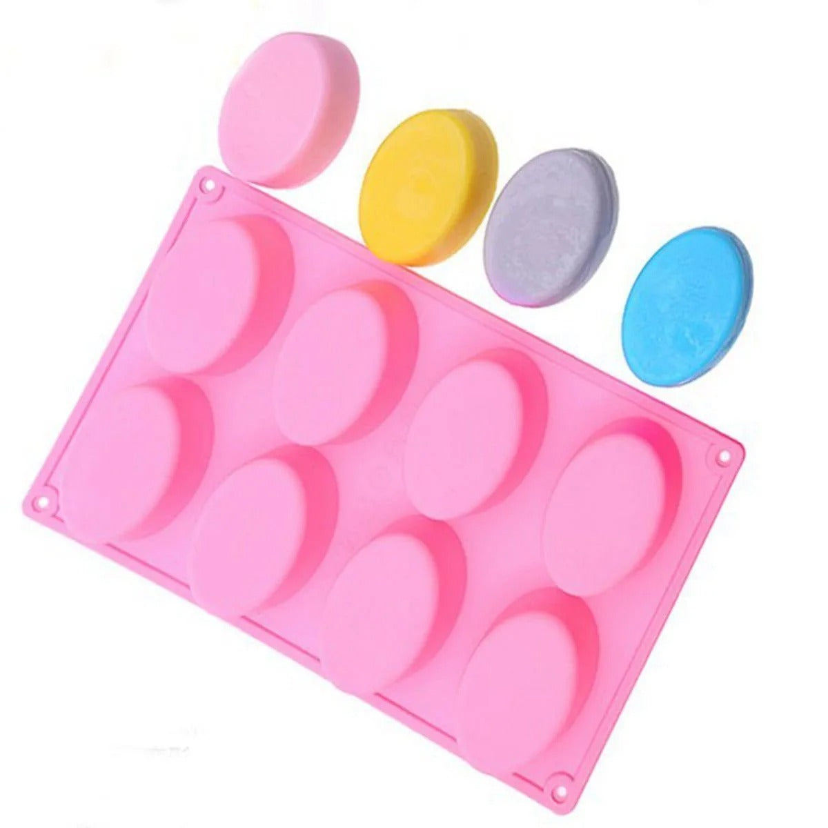 8 Cavity Oval Shape Soap Mold Home Use Weight 80 Grams Approx - UG LAND INDIA