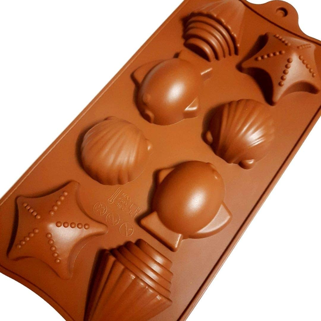 3D 8 Cavity Melting Chocolate Silicone Molds Shapes for DIY Gift Star Fish Shape Flowers - UG LAND INDIA