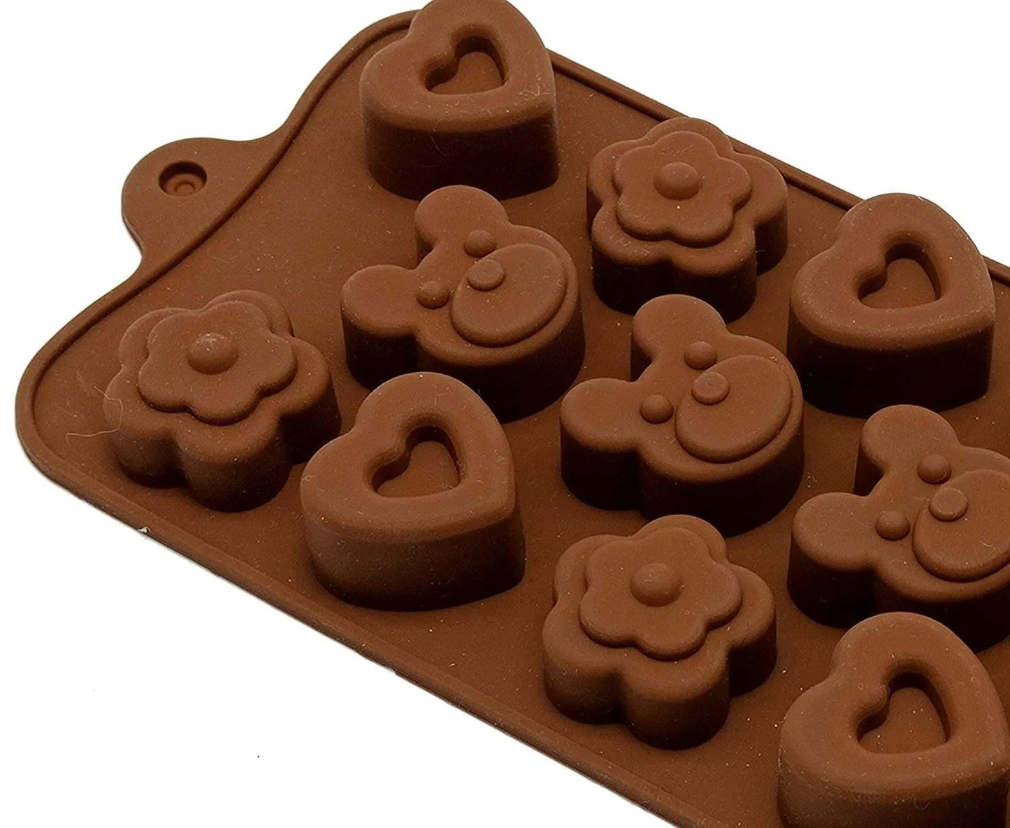 3D 14 Cavity Teddy Heart Flower Shape Silicone Chocolate Mold For Cake Pastry Decoration - UG LAND INDIA