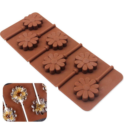 3D 6 Cavity Lollipop Mold Daisy Soap Mold Candy Mold Baking Mold - UG LAND INDIA