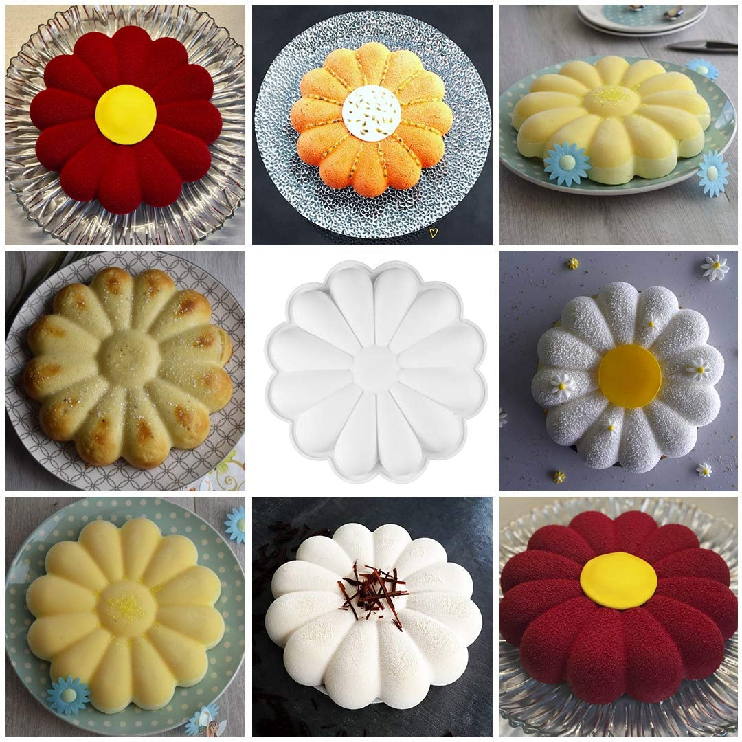 3D Sunflower Silicone Entremet Cake Mold Uses For Party Birthdays - UG LAND INDIA