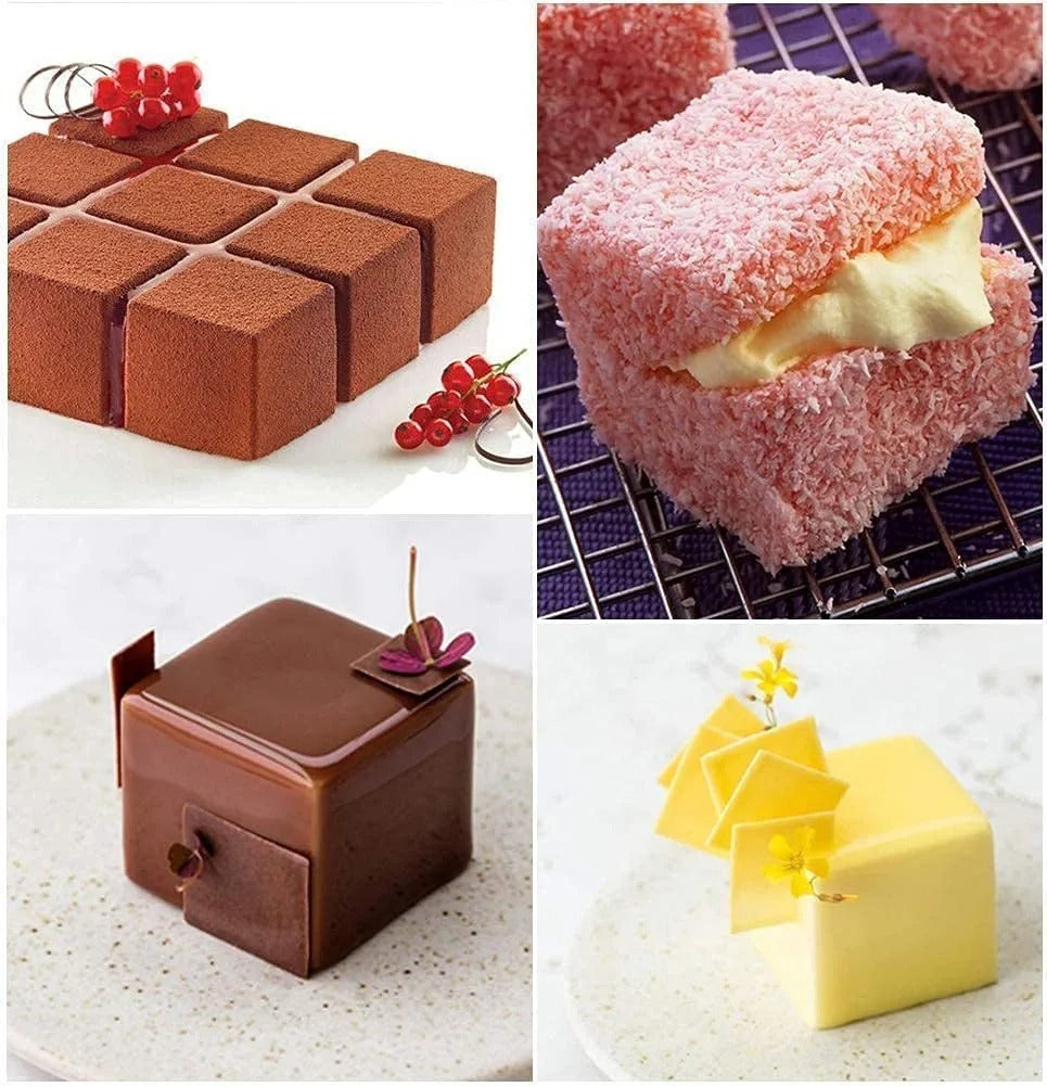 3D 8 Cavity Square Shape Sharp Edges Soap Making Silicone Mould Chocolate Soap Making Candle Craft Baking Mould - UG LAND INDIA