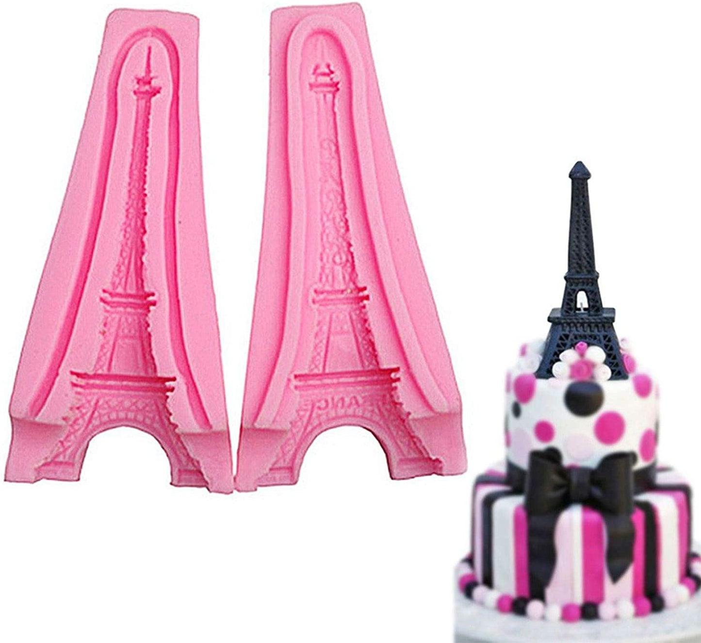 3D Eiffel Tower Candle Mould Silicone Cake Fondant Mold for Cake Decoration Resin Polymer Clay - UG LAND INDIA