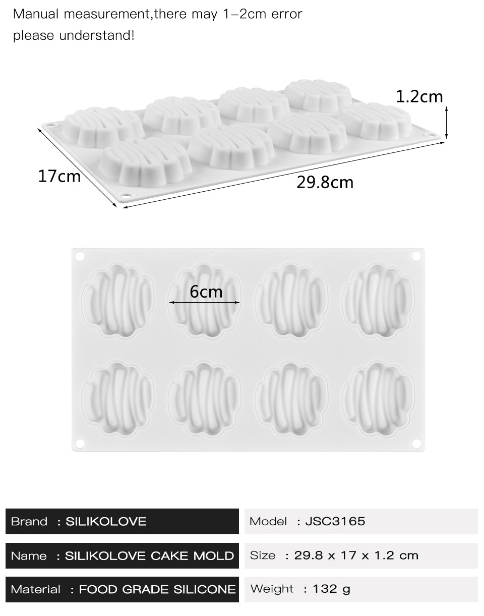 3D 8 Cavity Silicone Spiral Shape Garnishing Cake Molds Chocolate Mould - UG LAND INDIA