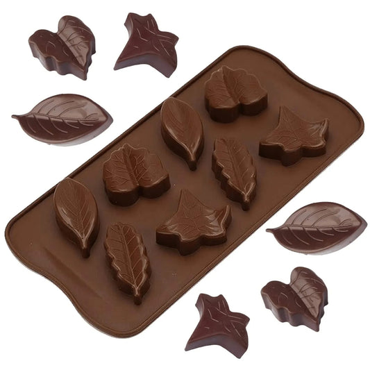 3D 8 Cavity Leaves Shape Chocolate Mold Pastry Cake Decoration Mould Tray DIY Jelly Making - UG LAND INDIA