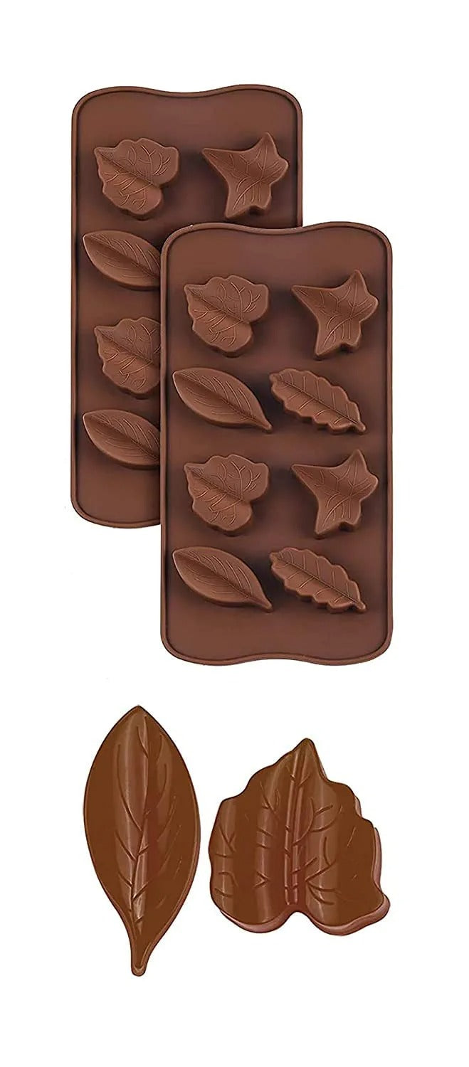 3D 8 Cavity Leaves Shape Chocolate Mold Pastry Cake Decoration Mould Tray DIY Jelly Making - UG LAND INDIA