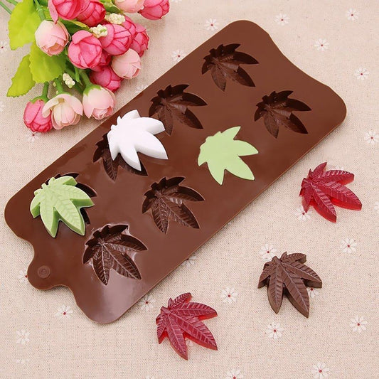 3D 8 Cavity Maple Leaves Chocolate Silicone Mold Cake Decoration - UG LAND INDIA