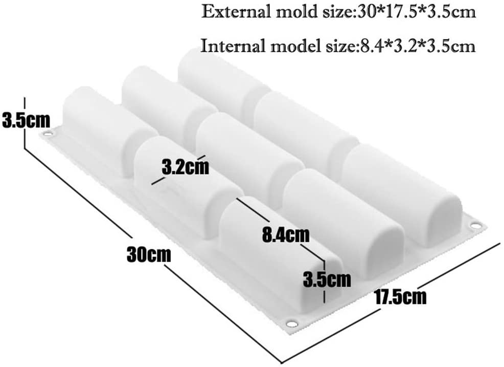 3D 9 Cavity Silicone Roll Mold Log Delicate Chocolate Desserts Twinkie Tea time Cake Polvoron Candy Pastries Molds - UG LAND INDIA