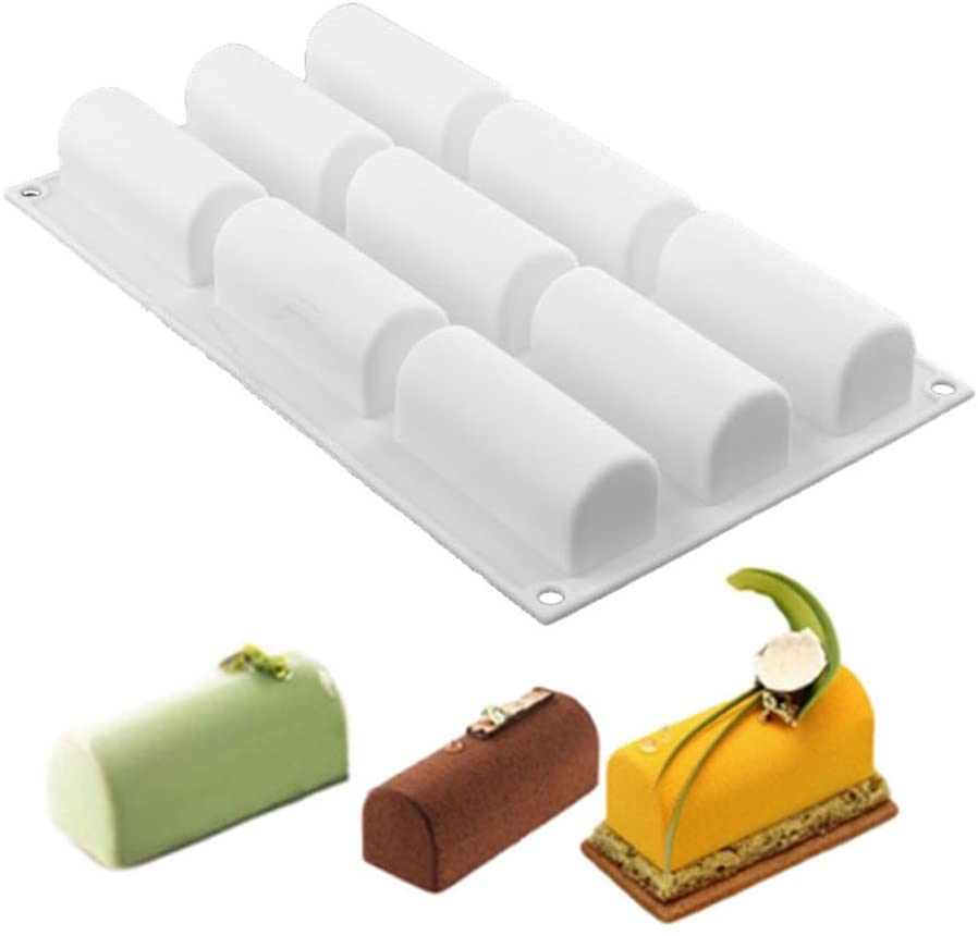 3D 9 Cavity Silicone Roll Mold Log Delicate Chocolate Desserts Twinkie Tea time Cake Polvoron Candy Pastries Molds - UG LAND INDIA