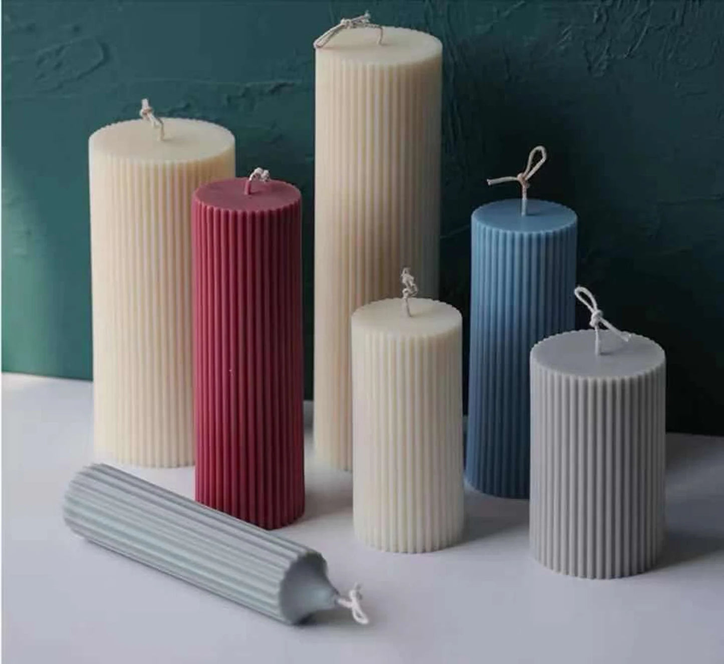 3D Pillar Cylinder Polycarbonate Candle Mould Beautiful Home Decoration - UG LAND INDIA