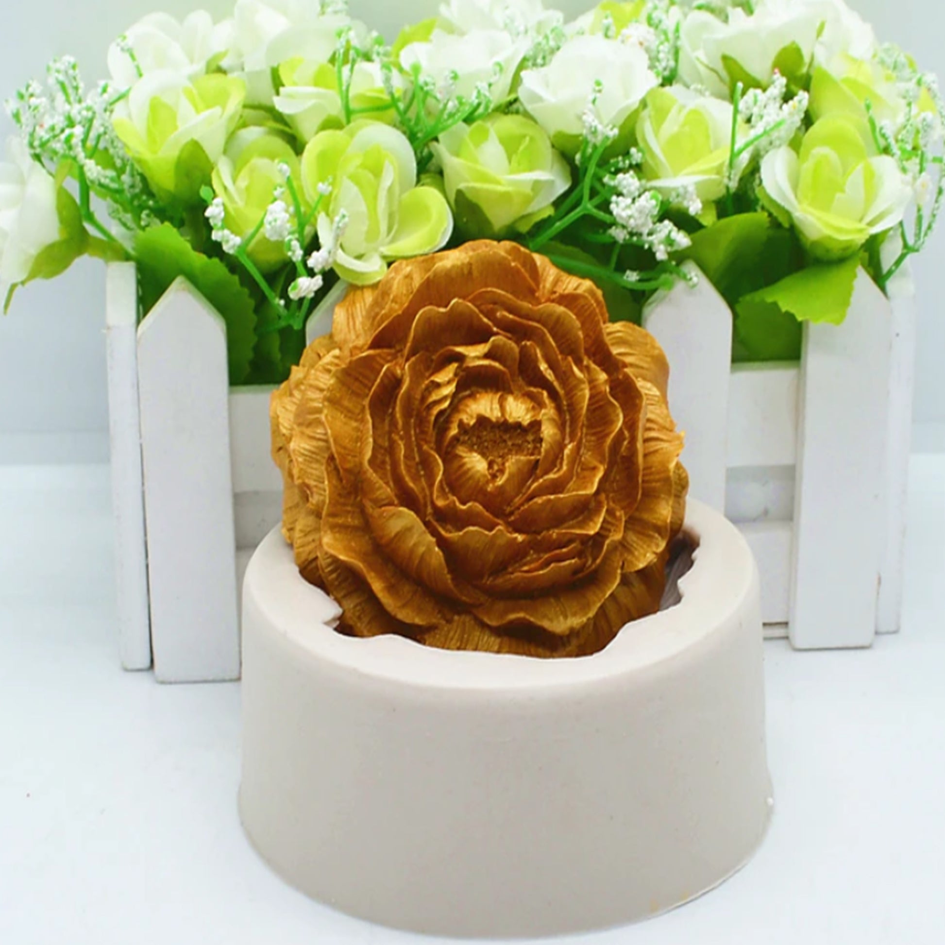 3D Silicone Peony Candle Mold peonies, Large peony candle Mold, romantic candle Mould, flower mould for candle, soap, resin, wedding candle mold - UG LAND INDIA