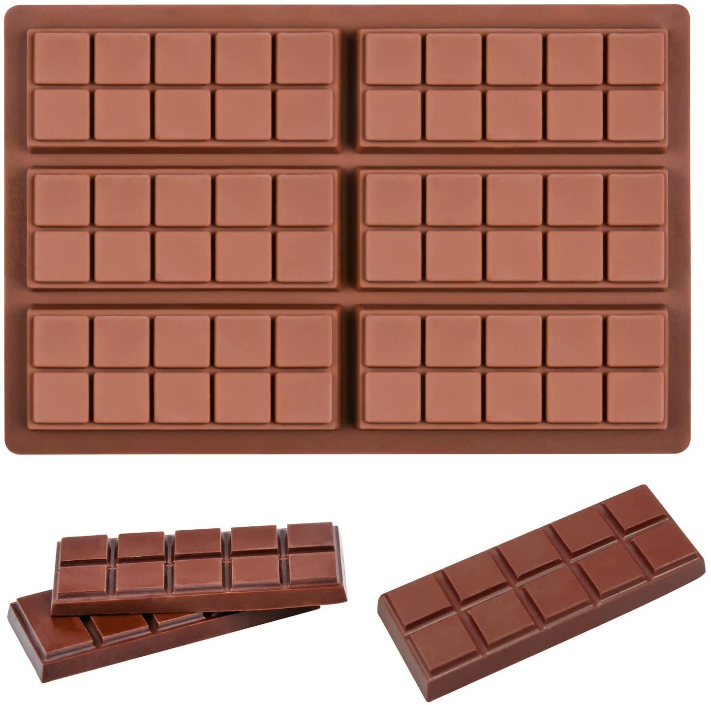 3D 6 Cavity Chocolate Mold Medium Chocolate Bar Candy Mold Professional Silicone Artisan Mould Cake - UG LAND INDIA