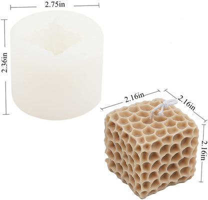 3D Square Honeycomb Shape Candle Molds Scented Candle Making Silicone Gypsum Mold - UG LAND INDIA