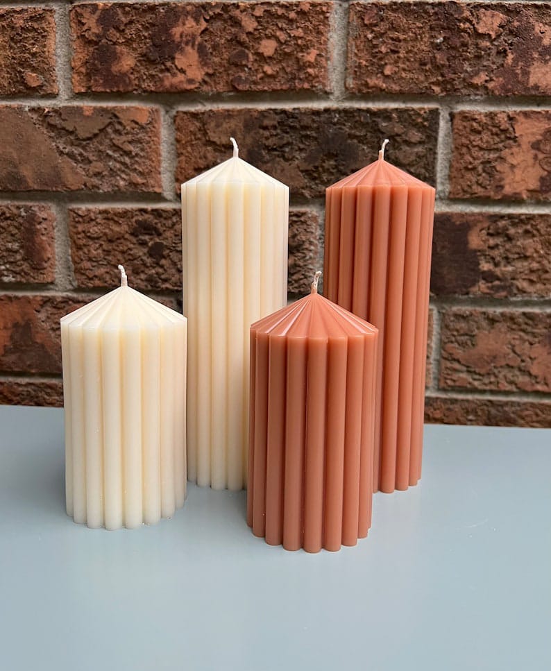 3D Ribbed Tall Pillar Structural Aesthetic Candle Mold Polycarbonate Mould - UG LAND INDIA