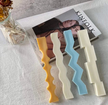 3D Irregular Strips Candle Mold Silicone candle Mold-Wavy Candle mold for beewax-Aromatherapy candle mold-Aroma Candle mould - UG LAND INDIA