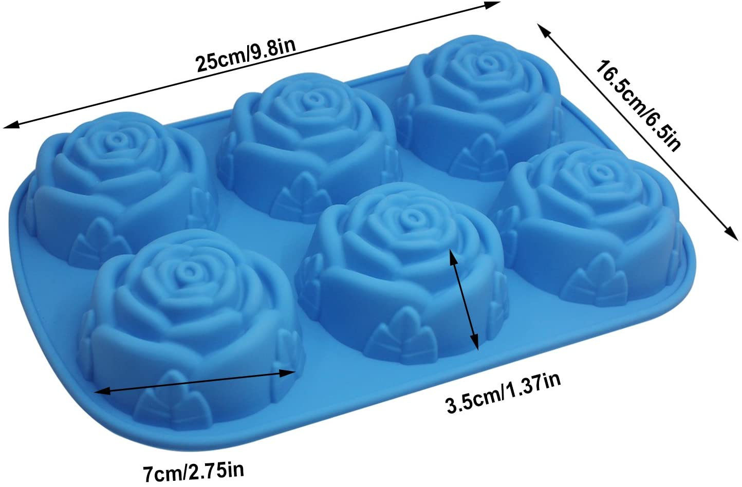 6 Cavity Rose Design Silicone Molds For Handmade Soap Jelly - UG LAND INDIA